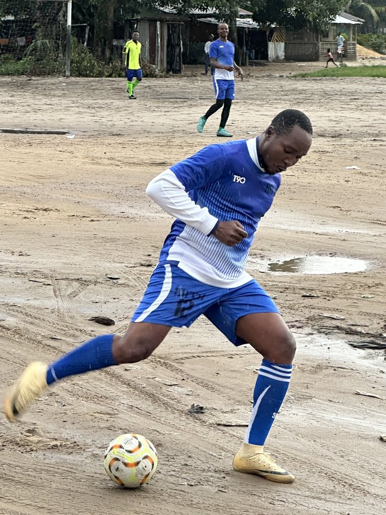 Emmanuel playing football